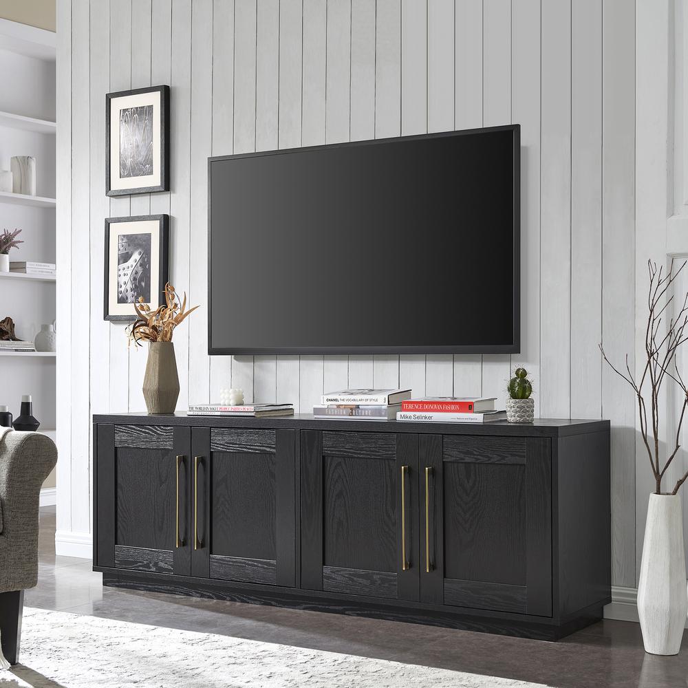 TV Stand for TVs up to 75" with 2 Concealed Storage Cabinets, Black. Picture 5