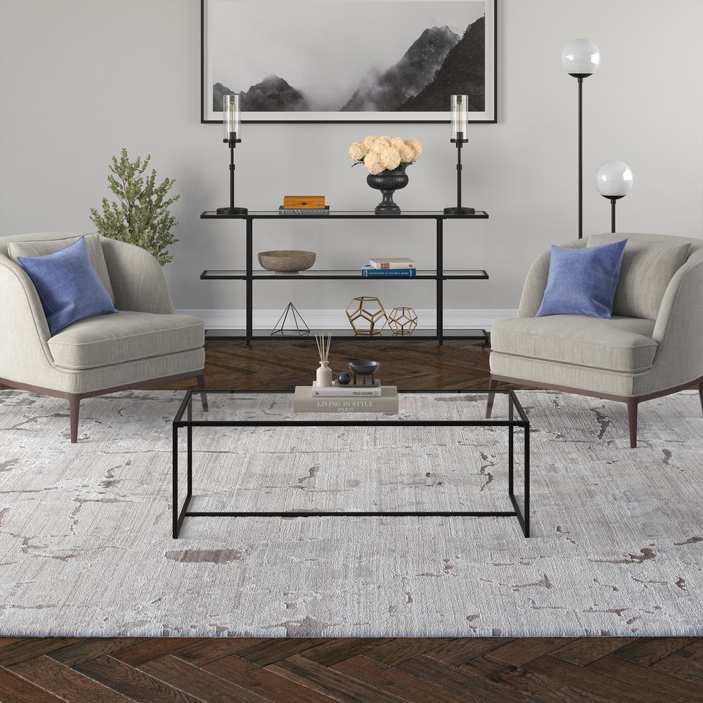 Pico 47.25" Wide Rectangular Coffee Table in Blackened Bronze. Picture 4