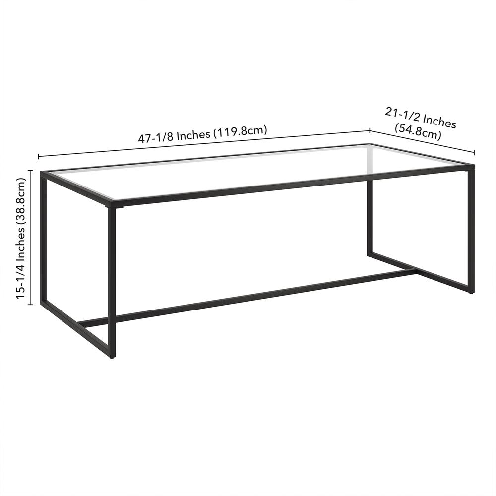 Pico 47.25" Wide Rectangular Coffee Table in Blackened Bronze. Picture 5