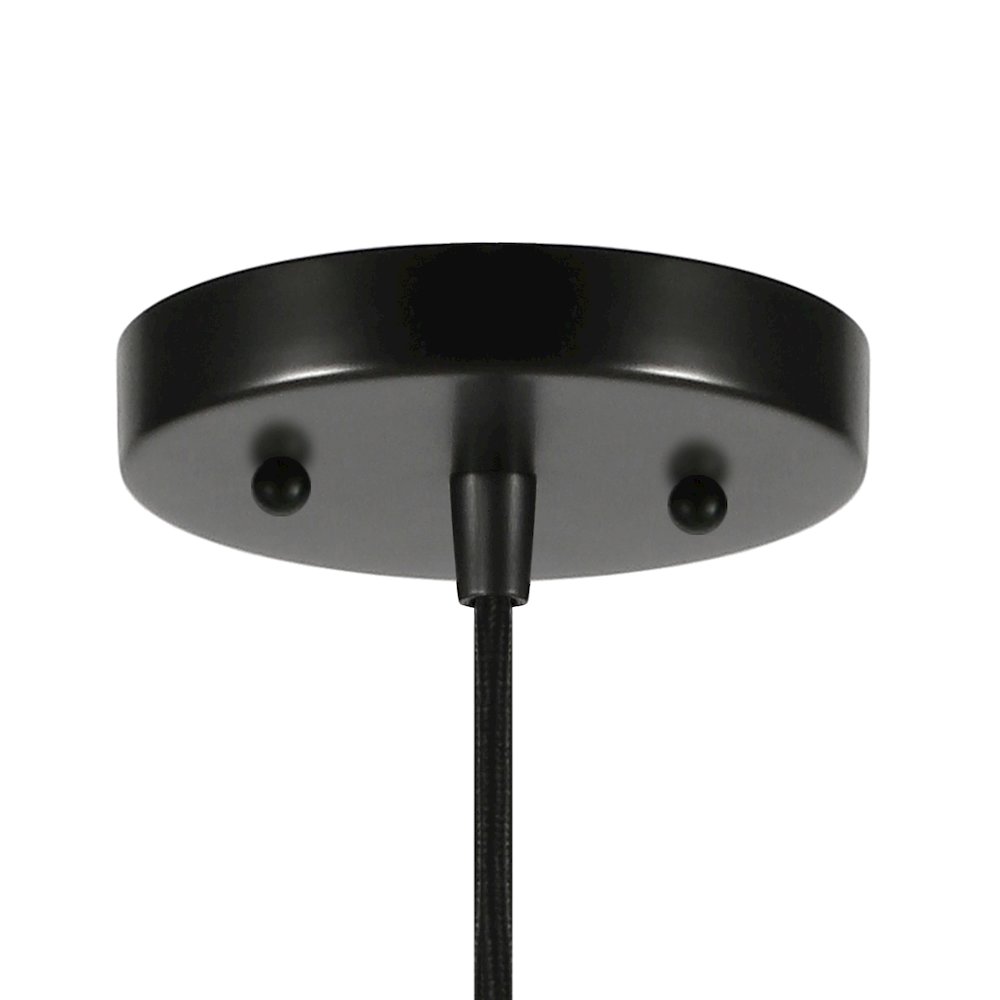 10" Pendant Light Fixture with Clear Glass Shade and 8' Adjustable Cord, Black. Picture 7