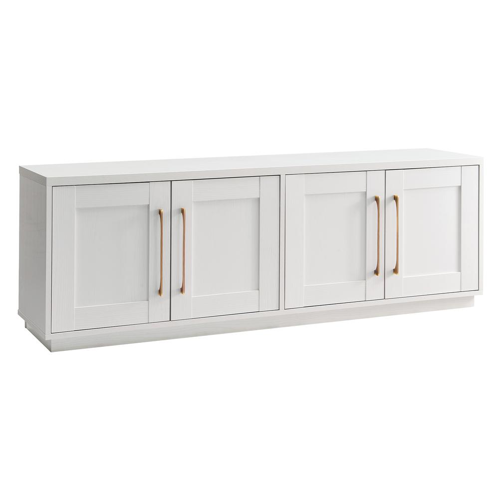 Tillman Rectangular TV Stand for TV's up to 80" in White. Picture 1