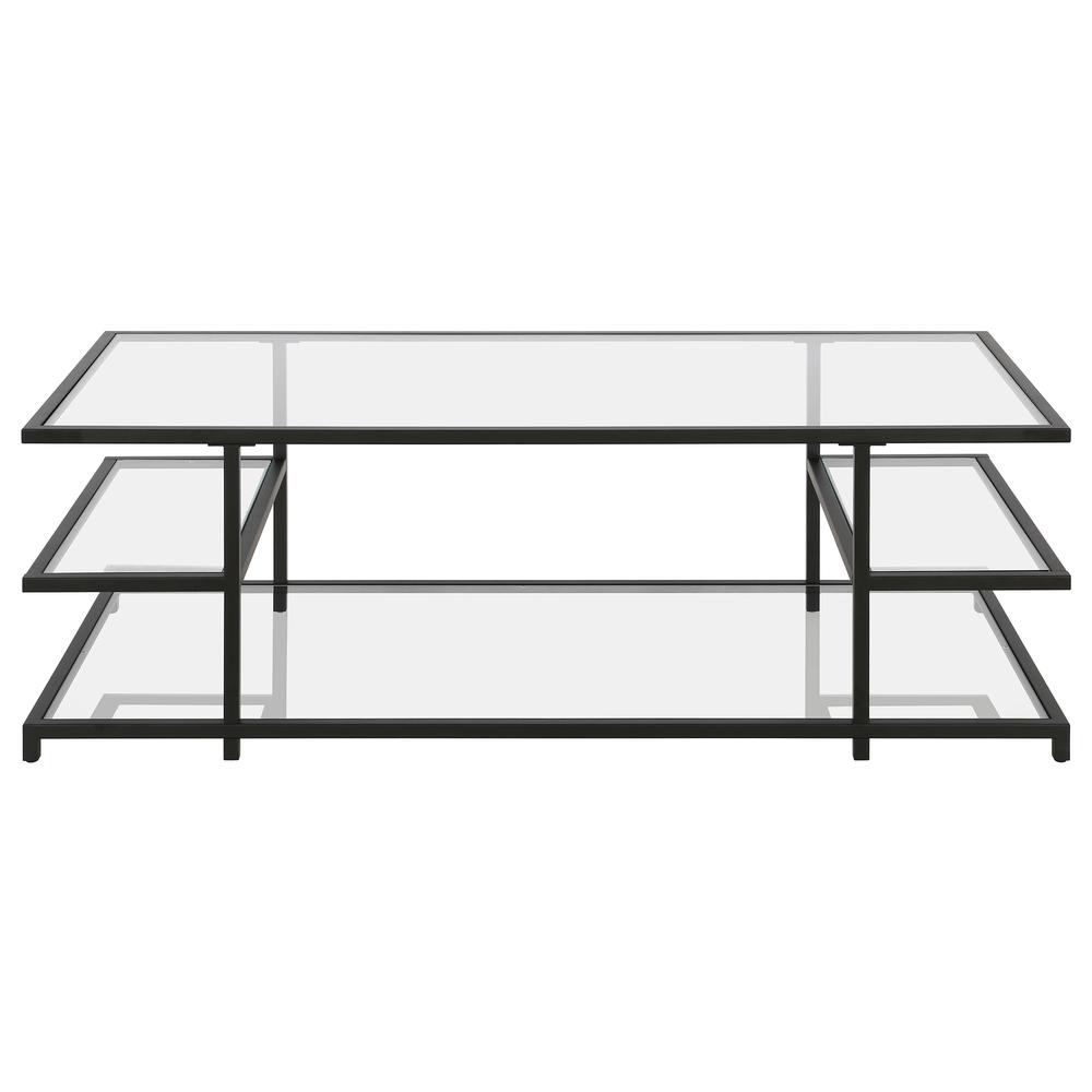 Greenwich 54'' Wide Rectangular Coffee Table in Blackened Bronze. Picture 3