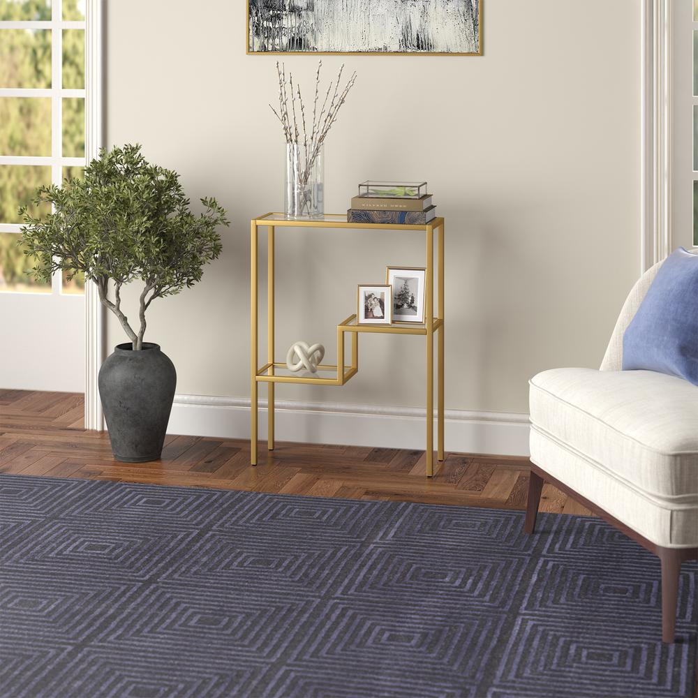 Lovett 22'' Wide Rectangular Console Table in Brass. Picture 4