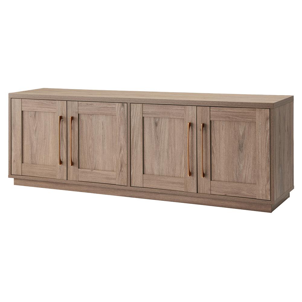 Tillman Rectangular TV Stand for TV's up to 80" Antiqued Gray Oak. Picture 3