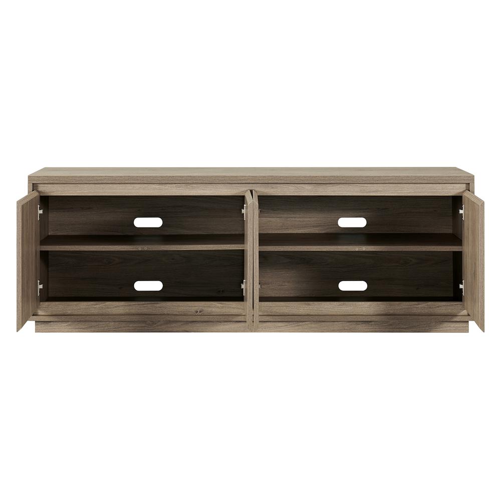 Presque Rectangular TV Stand for TV's up to 80" in Gray. Picture 4