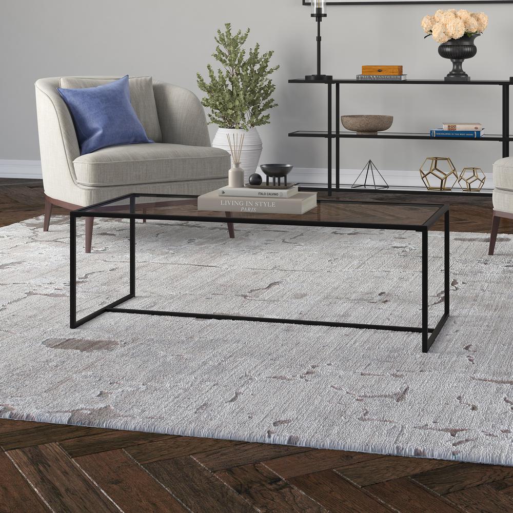 Pico 47.25" Wide Rectangular Coffee Table in Blackened Bronze. Picture 2