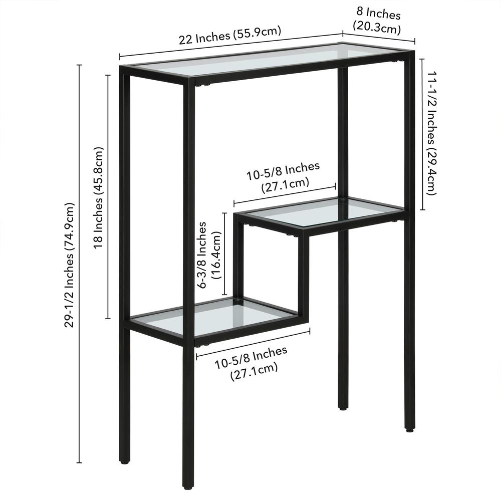 Lovett 22'' Wide Rectangular Console Table in Blackened Bronze. Picture 5