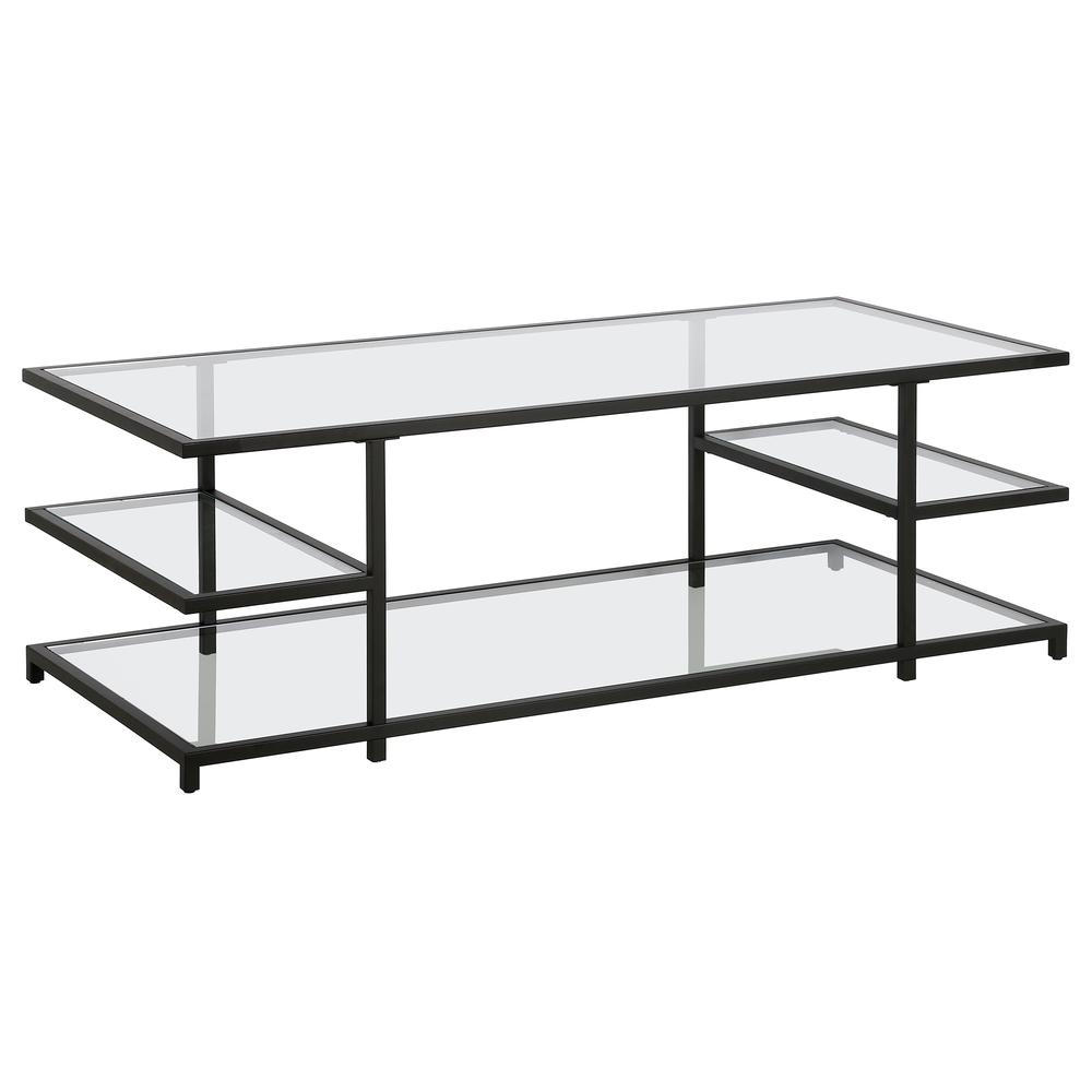 Greenwich 54'' Wide Rectangular Coffee Table in Blackened Bronze. Picture 1