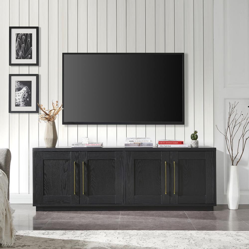 TV Stand for TVs up to 75" with 2 Concealed Storage Cabinets, Black. Picture 6