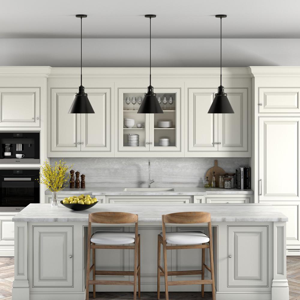 Zeno 12" Wide Pendant with Metal Shade in Blackened Bronze/Blackened Bronze. Picture 4