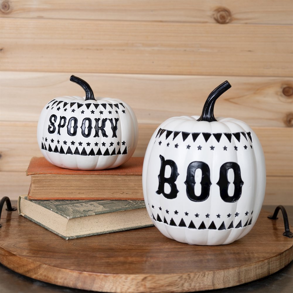 Spooky and Boo Pumpkin (Set of 2). Picture 5