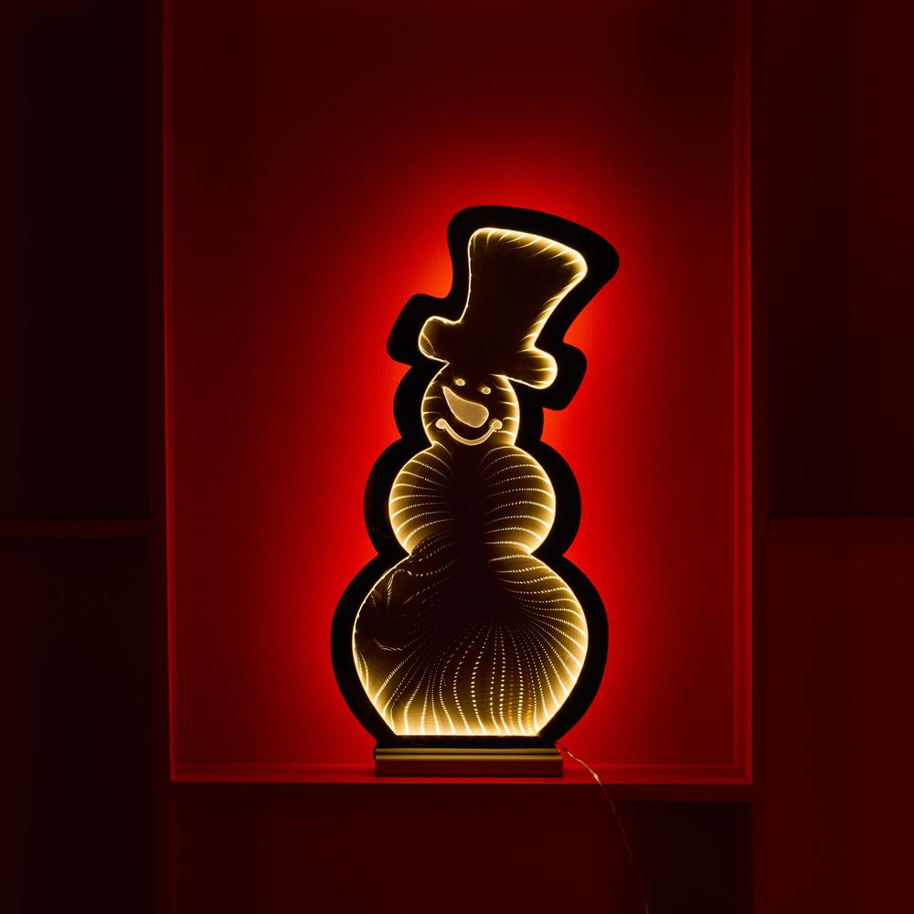 Snowman Infinity Light 24"H Acrylic UL Plug Included. Picture 3