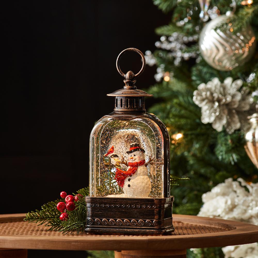 LED Snow Globe w/Snowman 9.75"H Plastic. Picture 3