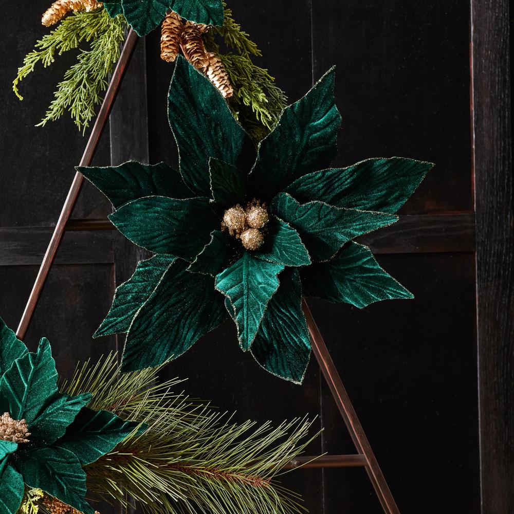 Poinsettia Stem (Set of 2) 28"H Polyester. Picture 3