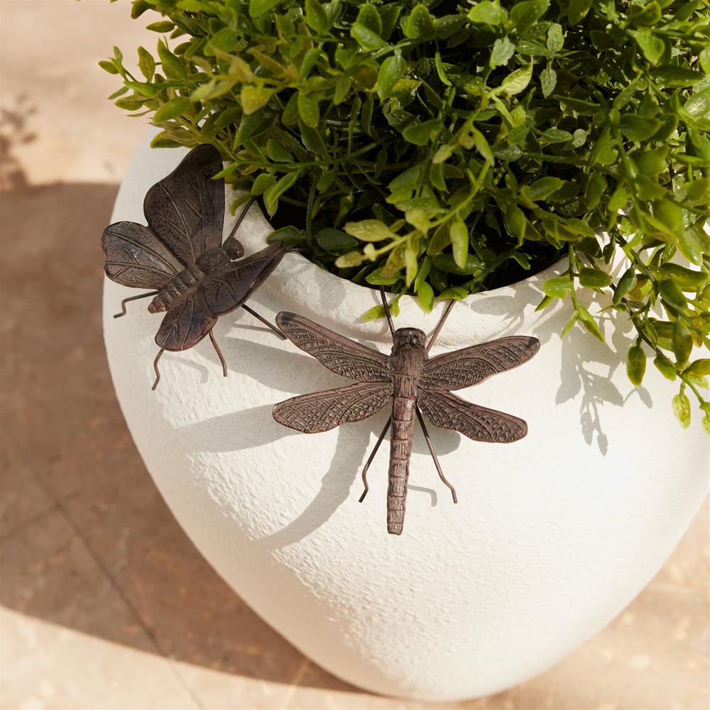Butterfly/Dragonfly Pot Sitter (Set of 12) 3"L x .75"H, 3"L x 1.5"H Resin/Metal. Picture 5