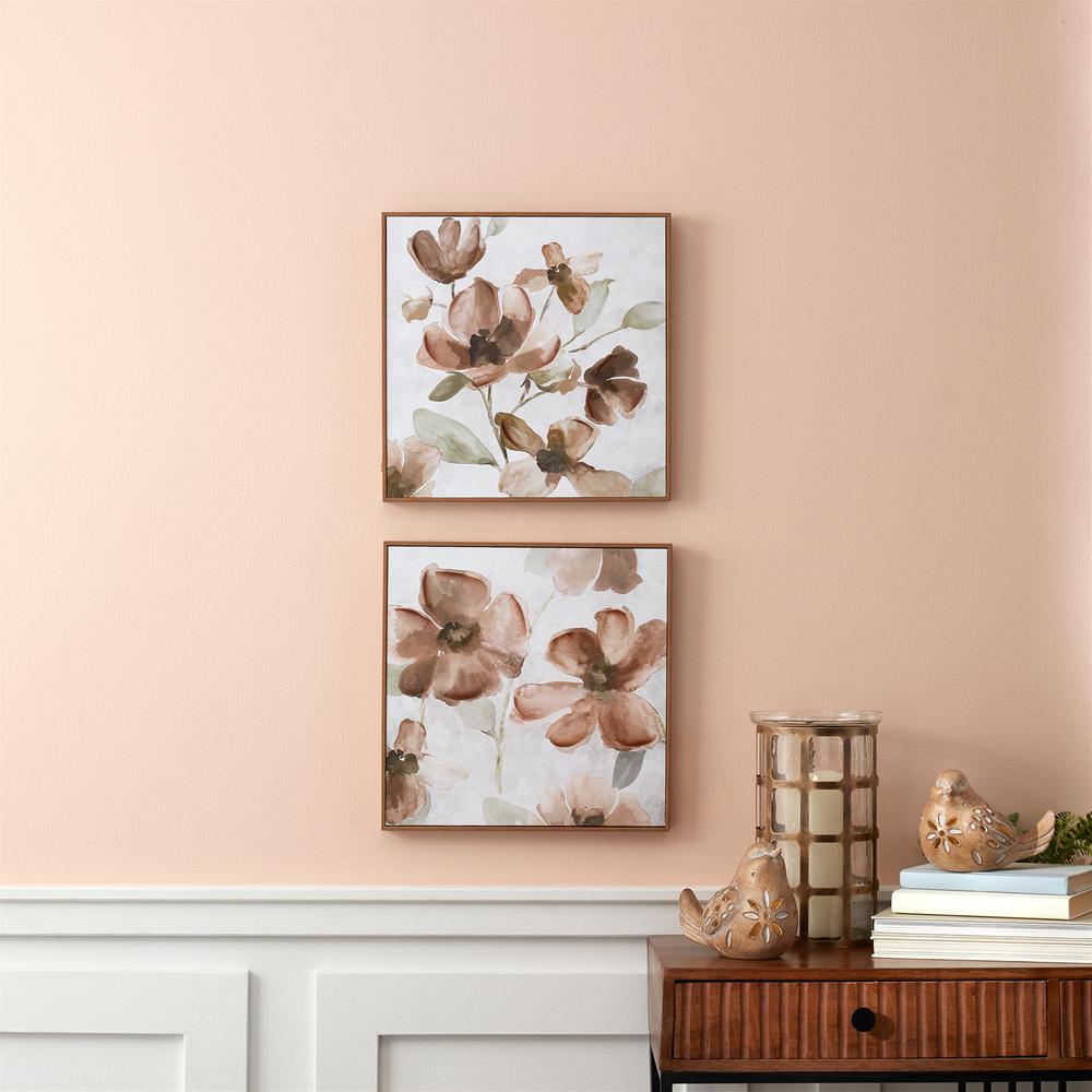 Floral Block (Set of 2) 16"SQ MDF/Plastic. Picture 5