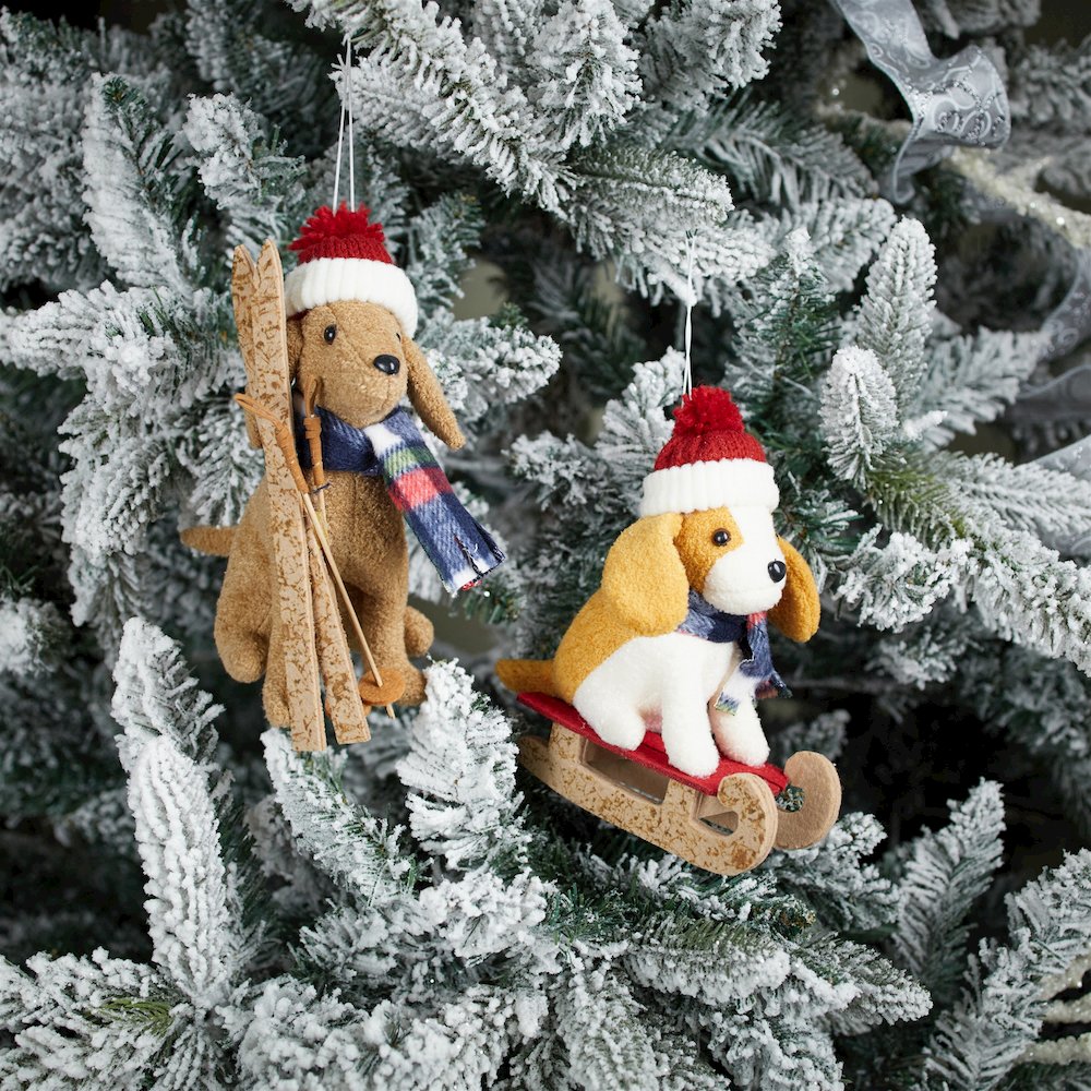 Plush Ski and Sled Dog Ornament (Set of 6). Picture 6