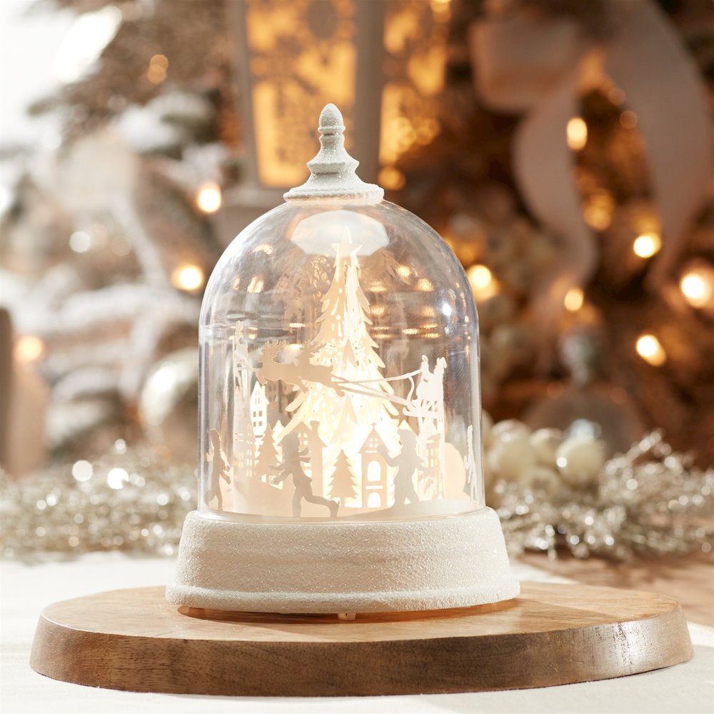 LED Rotating Santa's Sleigh Globe 8.5"H. Picture 3