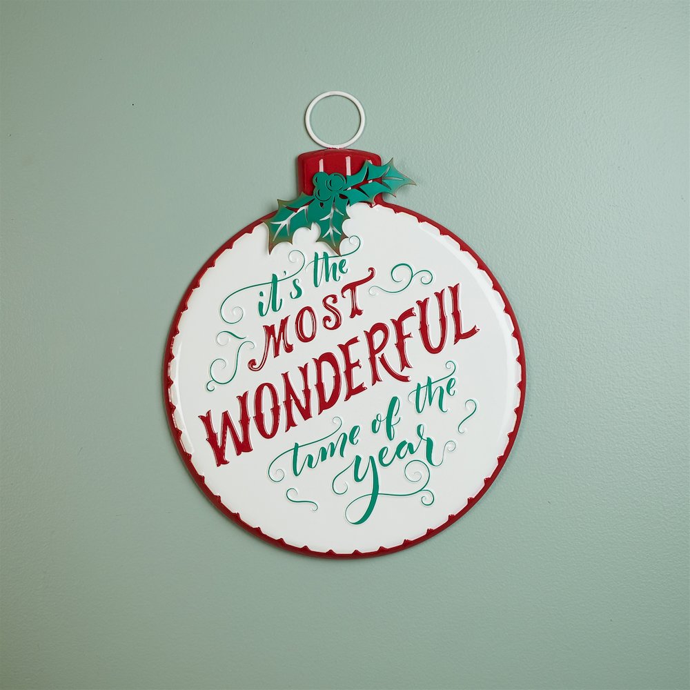 Metal Holiday Sentiment Ornament Sign 16"H. Picture 3