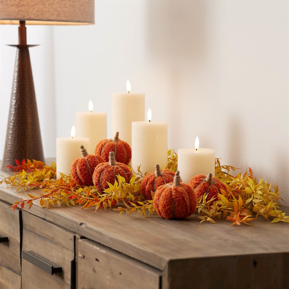 Plush Fall Pumpkin Spray (Set of 2). Picture 4