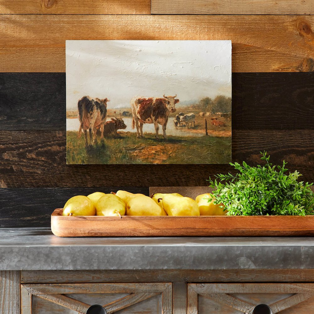 Cattle Landscape Print Wall Art 15.75"L. Picture 3