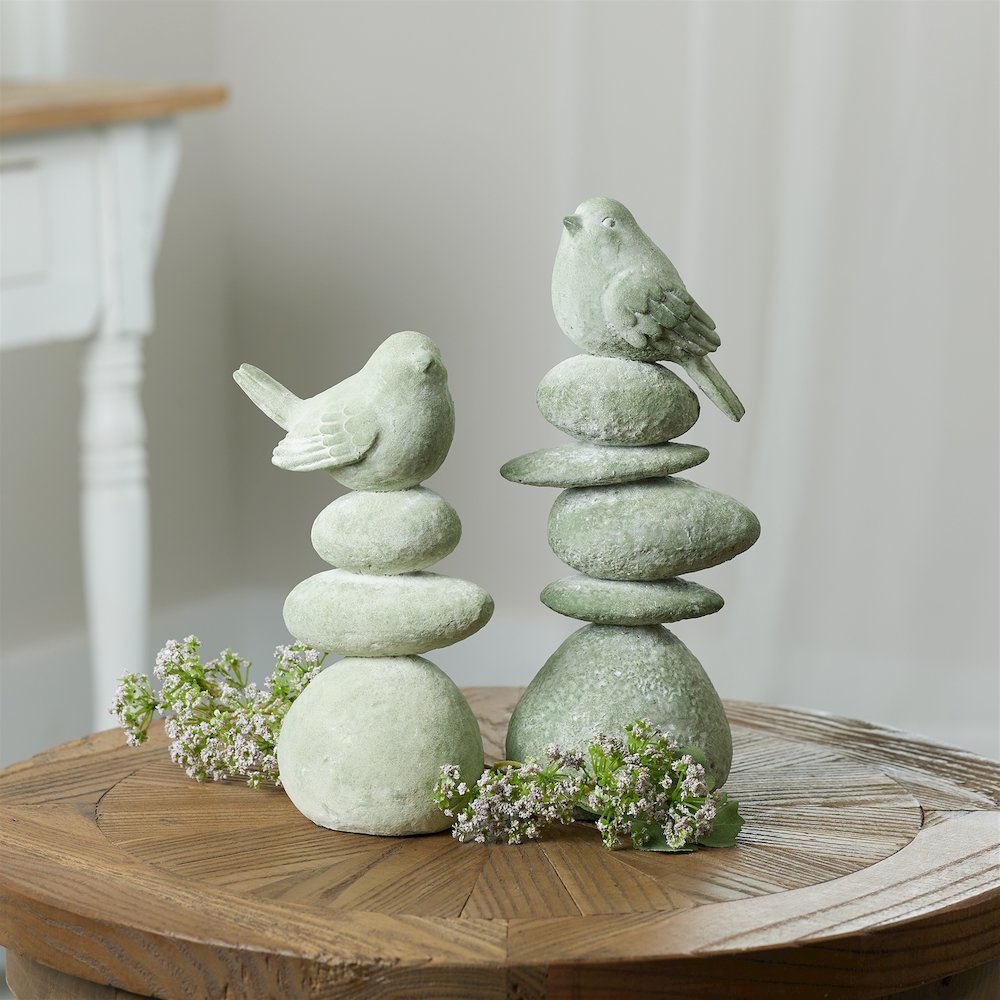 Bird on Rock Stack Figurine (Set of 4). Picture 3