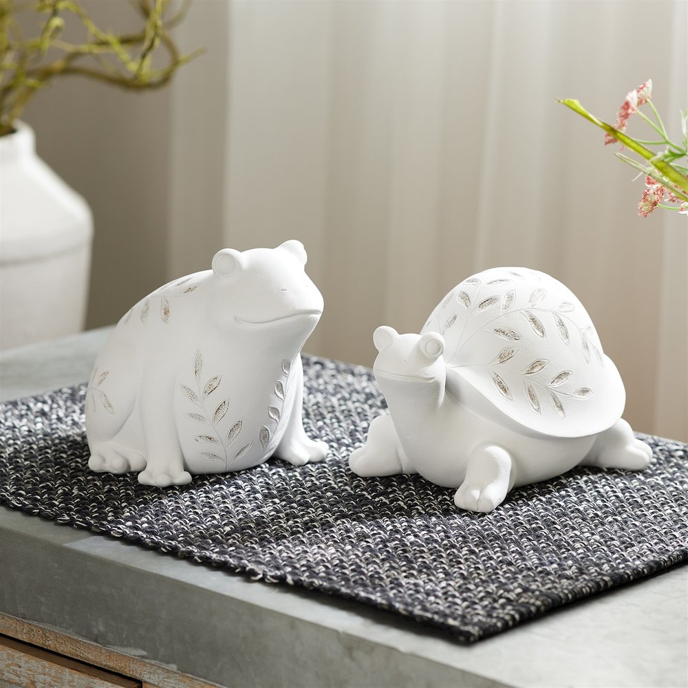 Etched Frog and Turtle Figurine (Set of 2). Picture 5