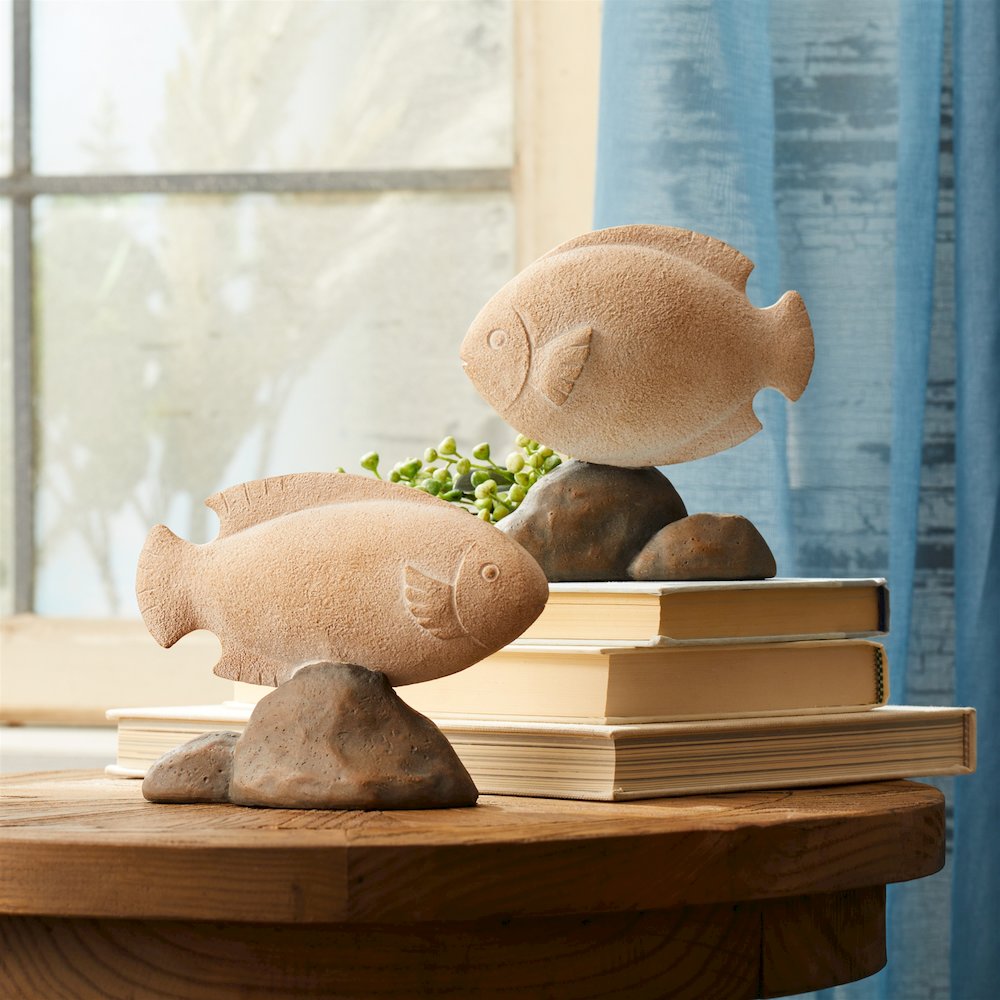 Fish on Rock Decor (Set of 4). Picture 5