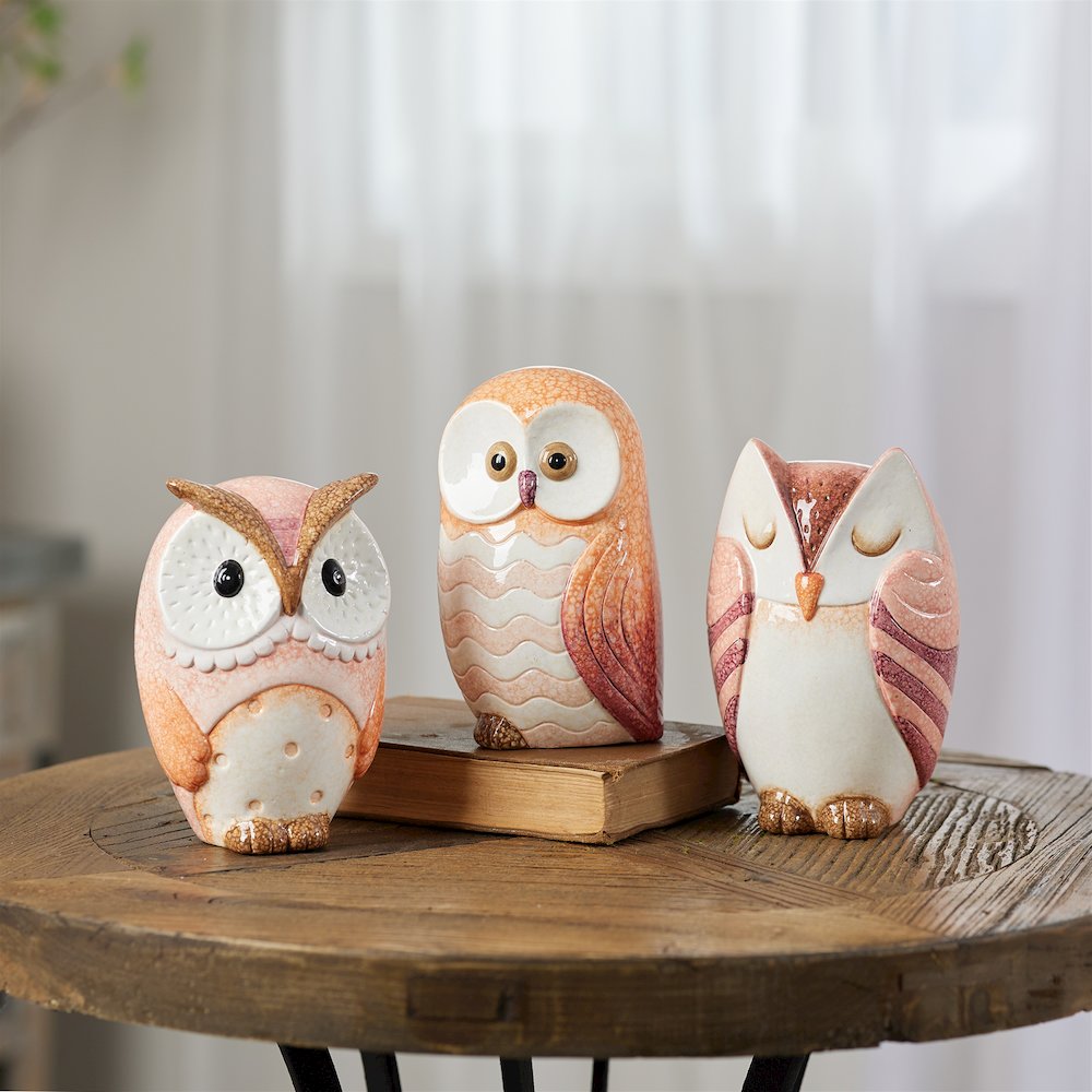 Terra Cotta Owl Decor (Set of 3). Picture 7