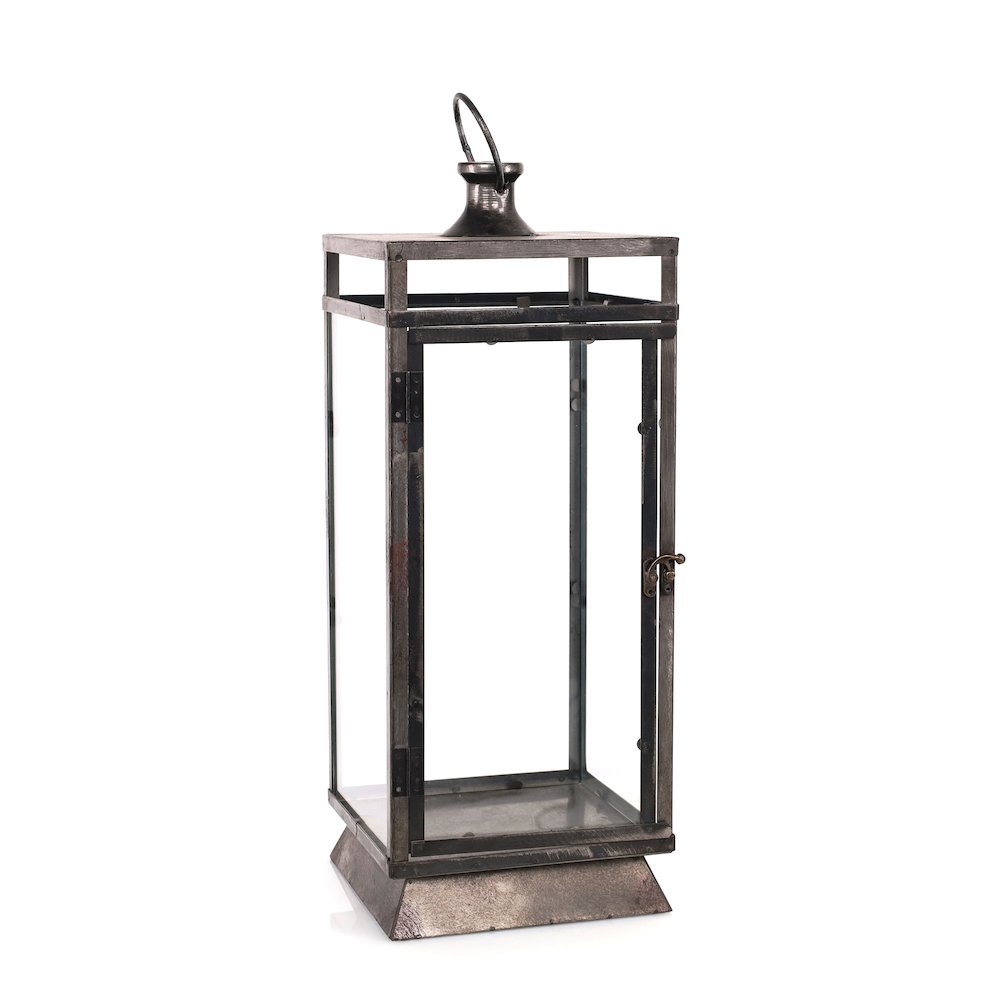 Black Metal Lantern 20.5"H. Picture 1