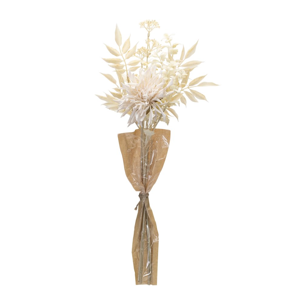Bleached Chrysanthemum Bouquet (Set of 2) 27"H Plastic. Picture 1