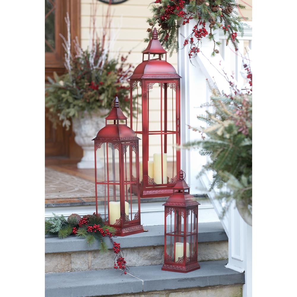 Lantern (Set of 3) 19.75"H, 28"H, 37"H Metal/Glass. Picture 1