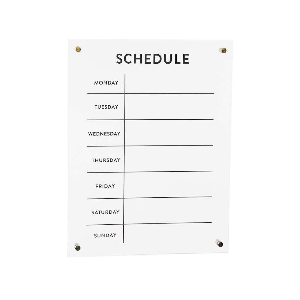 Weekly Wall Calendar 14.5" x 19"H Acrylic. Picture 1