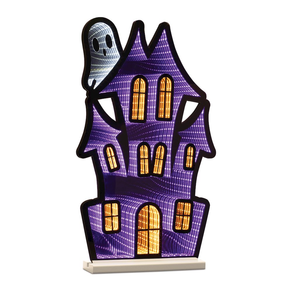 Haunted House w/Ghost Ekkolight 23.5"H. Picture 1