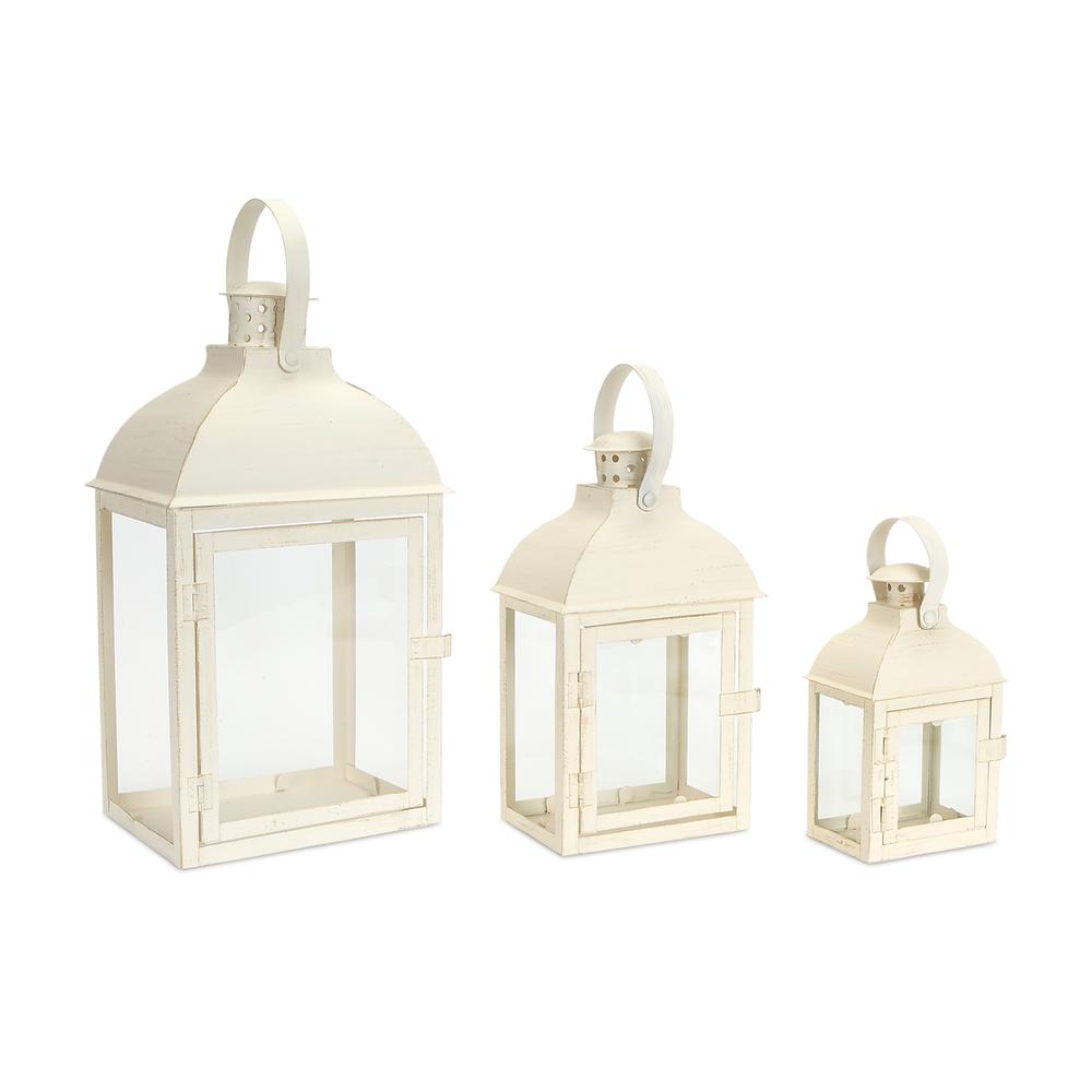 Lantern (Set of 3) 7.5"-14"H Iron/Glass. Picture 1