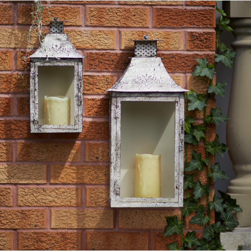 Lantern (Set of 2) 13.5"-19.5"H Iron/Glass. Picture 1