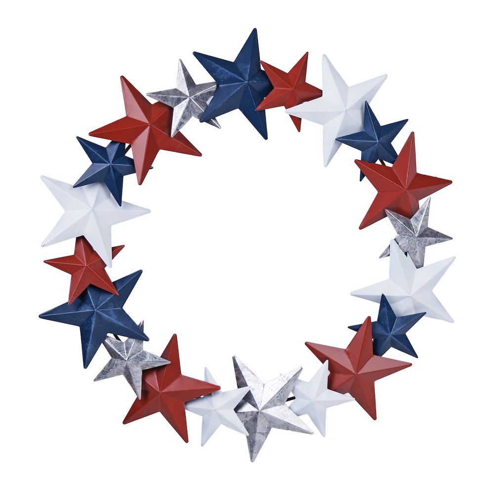 Americana Metal Star Wreath 18"D. Picture 1