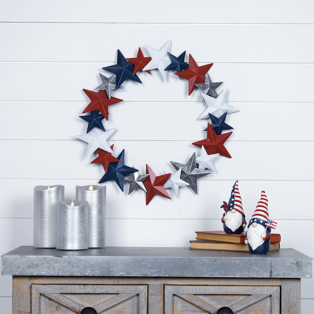 Americana Metal Star Wreath 18"D. Picture 2