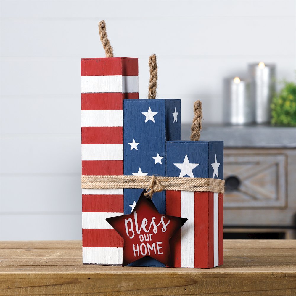 Americana Firecracker Block Bundle 14"H. Picture 1