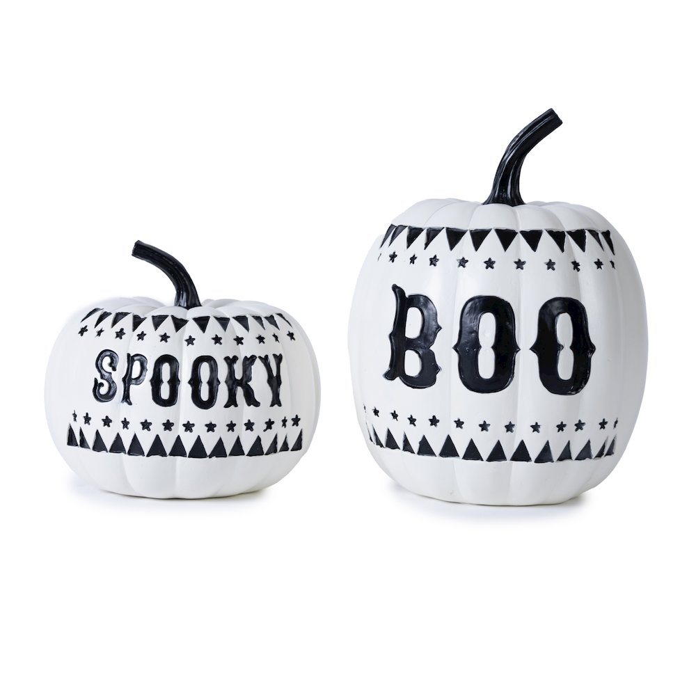 Spooky and Boo Pumpkin (Set of 2). Picture 1