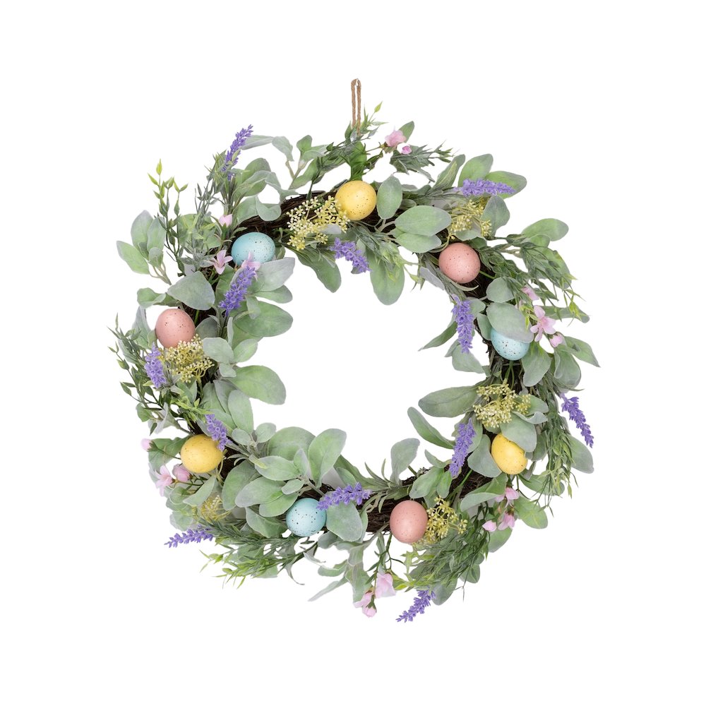 Pastel Egg Daisy Wreath. Picture 1
