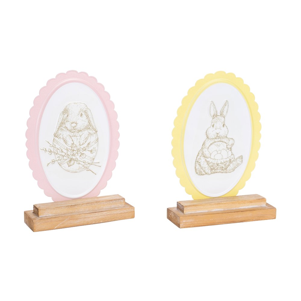 Bunny Embossed Tabletop Décor – Set of 2. Picture 4