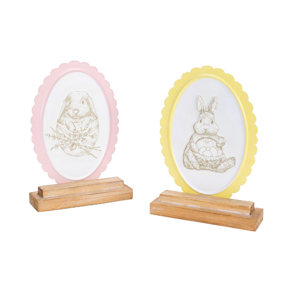 Bunny Embossed Tabletop Décor – Set of 2. Picture 5