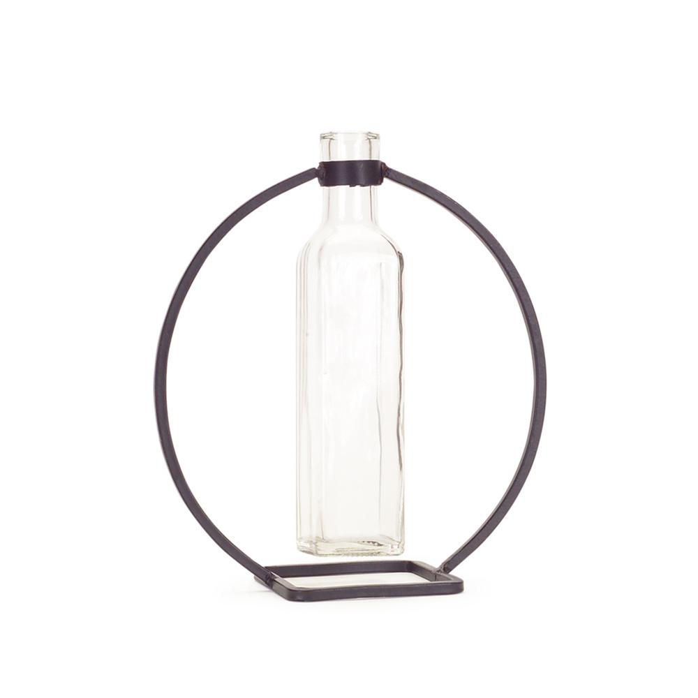 Hanging Vase in Circle Stand (Set of 4)  9"H. Picture 1