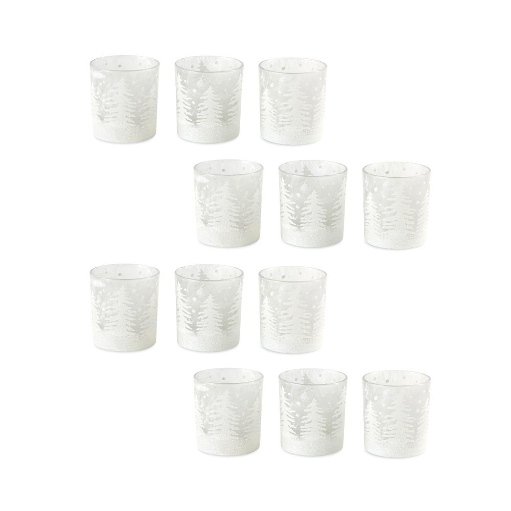 Tree Votive Holder in PVC Box (Set of 12) 3.5"H Glass. Picture 1