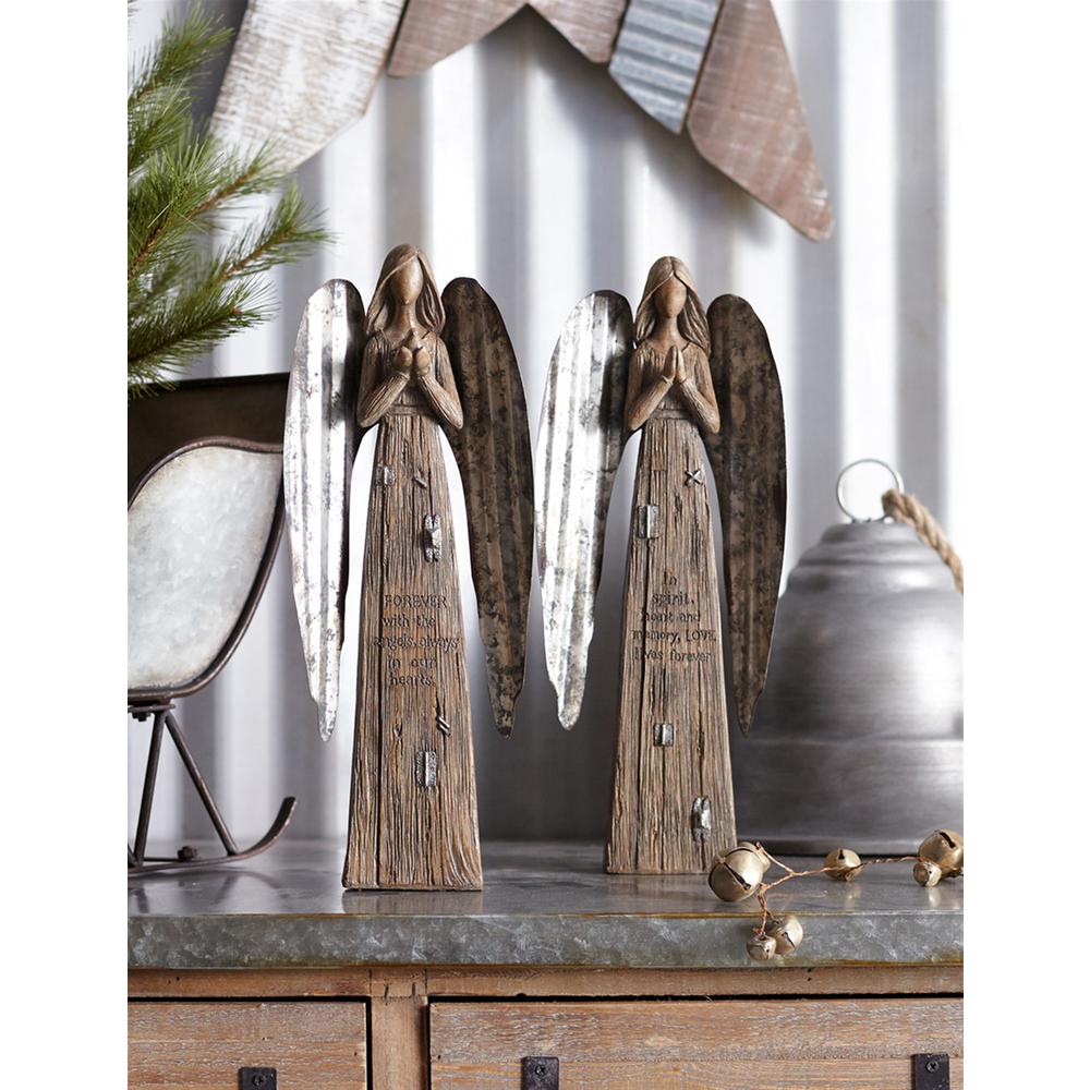 Angel (Set of 2) 13.75"H Polyresin/Metal. Picture 1