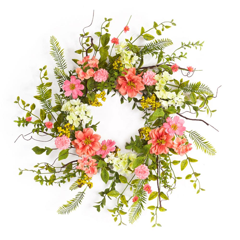 Cosmos/Berry Wreath 27"D Polyester/Plastic. Picture 1