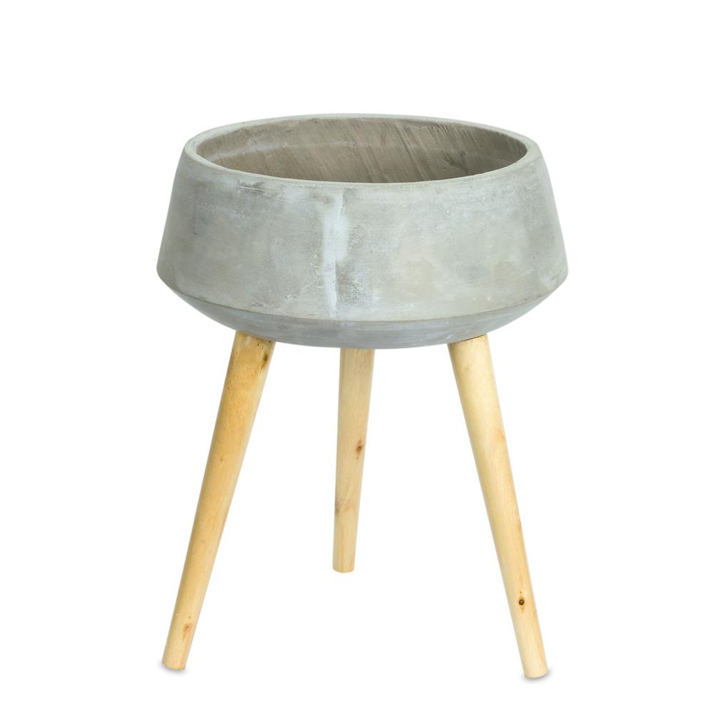 Planter on Legs 13.25" x 17.5"H Cement. Picture 1