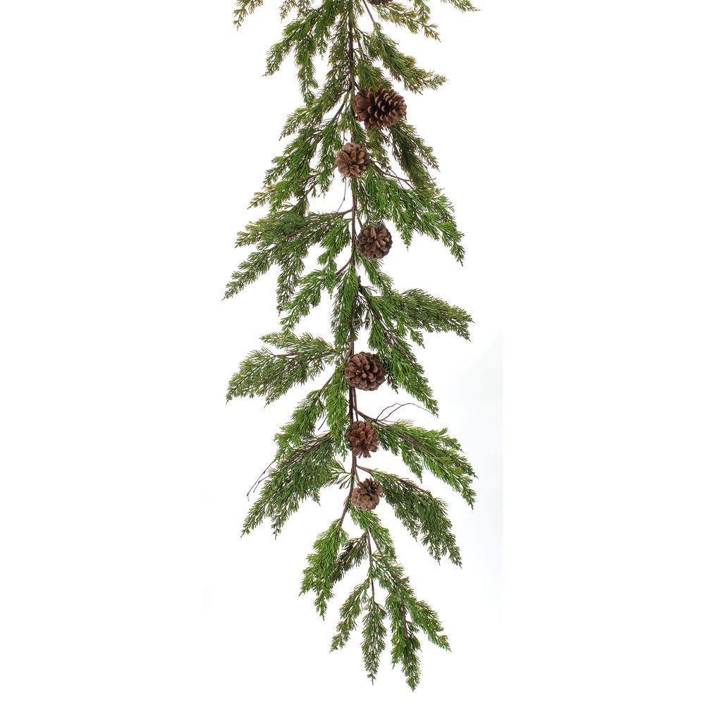 Pine and Cone Garland (Set of 2) 6'L Plastic. Picture 1