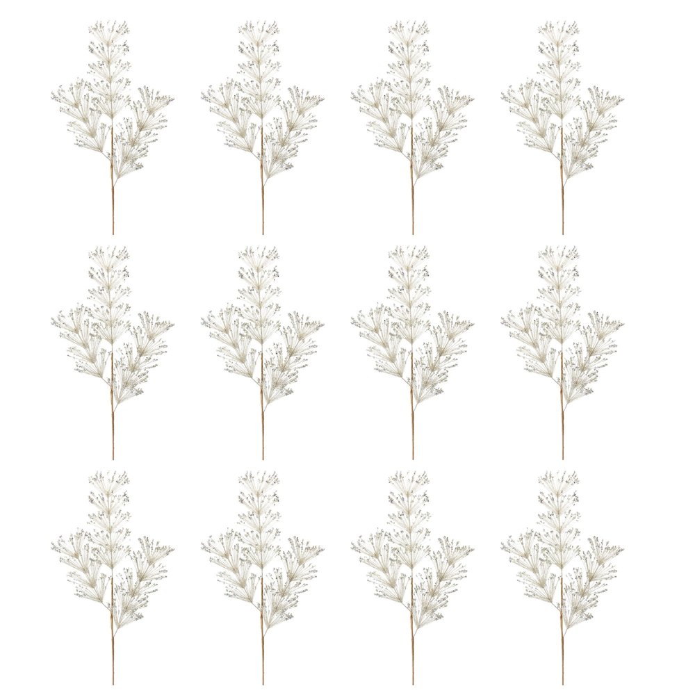 Pine and Sequin Spray (Set of 12) 33.25"H PVC. Picture 1